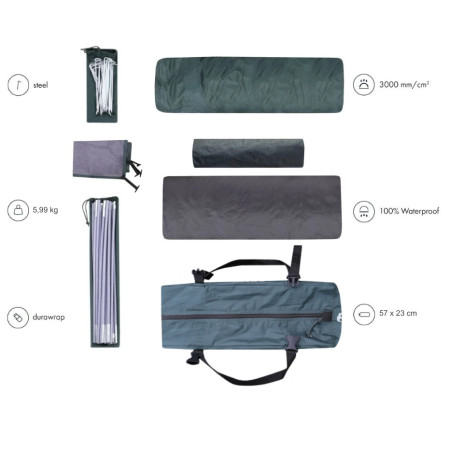 Tienda de campaña con antesala Zulu Dome 3 Black Long