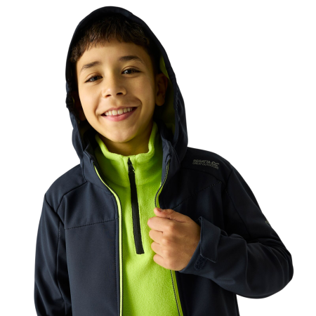 Chaqueta softshell para niños Regatta Haydenbury Navy (Wild Lime)