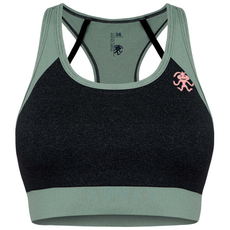 Sujetador deportivo Rafiki Corona negro/verde GraniteGreen