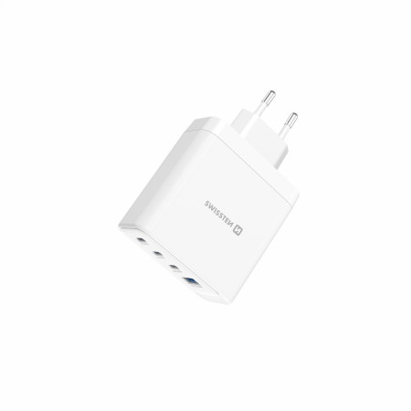 Adaptador Swissten GaN 2X USB-C 100W + 1X USB-C 20W + 1X USB-A 30W