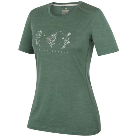 Camiseta de mujer MOOA Merino Lyolite Bloom 150 Short verde green