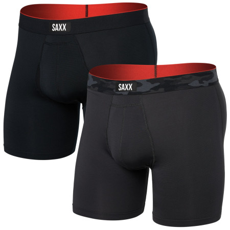 Calzoncillos bóxer Saxx Multi-Sport Mesh Boxer Brief Fly 2Pk negro/gris remote camo wb/black