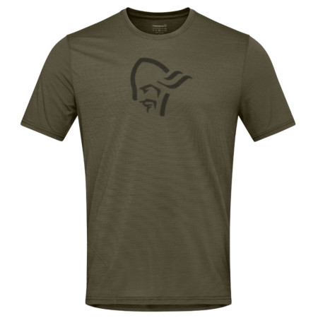 Camiseta de hombre Norrona femund equaliser merino T-shirt verde oscuro Olive Night
