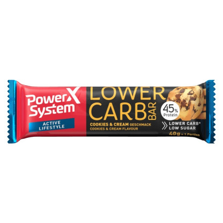 Barrita Power System LOWER CARB Cookies&Cream Bar with 45% Protein 40g