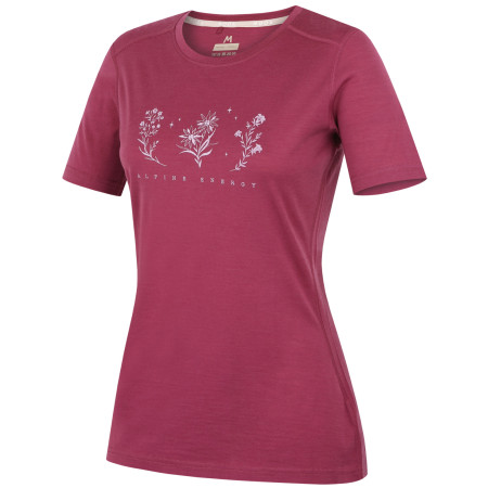Camiseta de mujer MOOA Merino Lyolite Bloom 150 Short rosa dark pink
