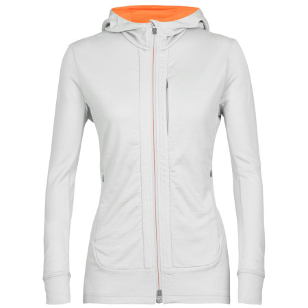 Sudadera funcional de mujer Icebreaker Quantum III LS Zip Hoodie gris claro ether/flash