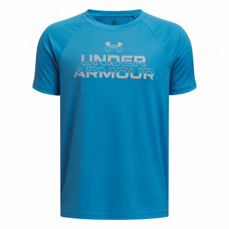 Camiseta para niños Under Armour Tech Split Wordmark SS-BLU azul Blue