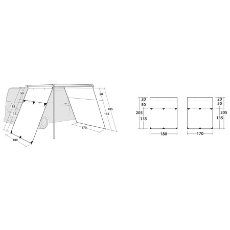 Pared lateral para carpa Outwell Fallcrest Side Panel Set