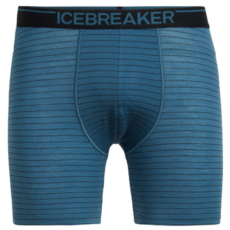 Calzoncillos bóxer para hombre Icebreaker Mens Anatomica Long Boxers azul Thunder/Black/Stripe