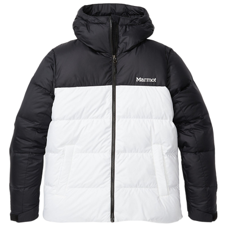 Chaqueta de mujer Marmot Guides Down Hoody 2022 blanco/negro White/Black