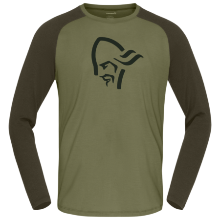 Camiseta funcional de hombre Norrona femund pureUll Long Sleeve oliva Loden Green