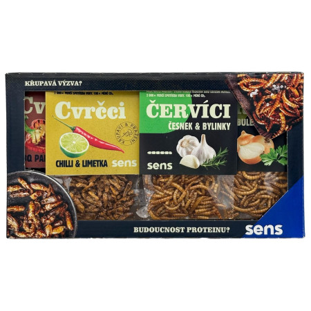 Grillos comestibles Sens Grillos y gusanos crujientes - Caja gourmet de regalo