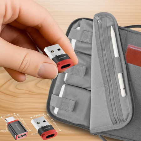 Adaptador Swissten Dataguard With Data Blocking USB-A (Male) / USB-C (Female)