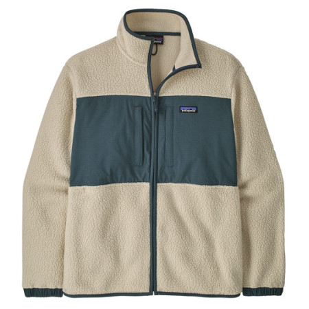 Sudadera de hombre Patagonia M's Retro Pile Patch Jkt beige/verde Pelican