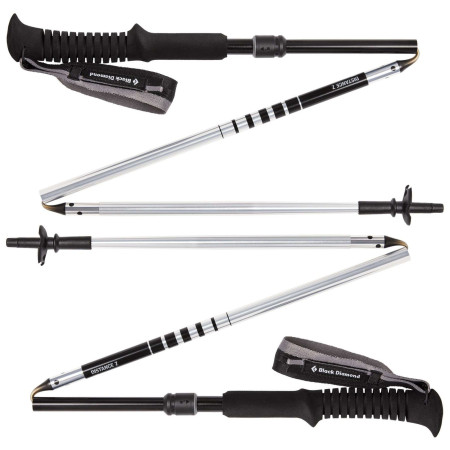 Bastones de senderismo Black Diamond Distance Z 130 cm negro/plata