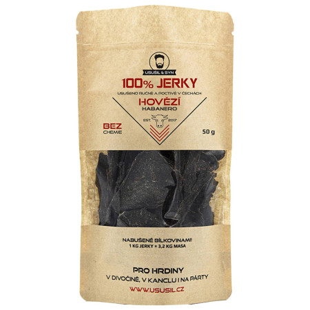 Carne seca Usušil & Syn 100% JERKY Hovězí Habanero 50 g