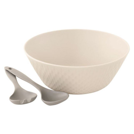 Juego de bol y cubierto Outwell Tulip Salad Set blanco/gris Sand & Grey