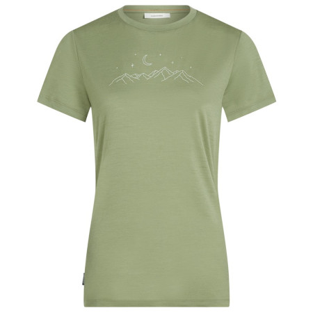 Camiseta de mujer Icebreaker Women Merino 150 Tech Lite SS Tee Sparkling Stars verde Lichen