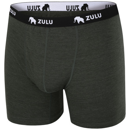 Calzoncillos bóxer para hombre Zulu Merino 160 6in verde oscuro dark green melange