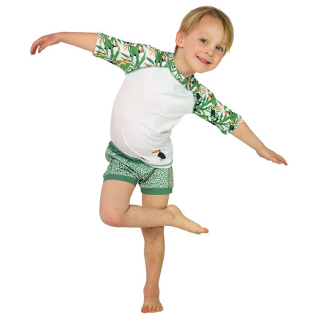 Camiseta para niños DucKsday Toucan SS blanco/verde Toucan