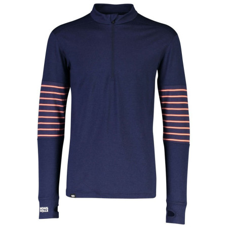 Camiseta funcional de hombre Mons Royale Alta Tech Half Zip azul Navy/AlpineStripe