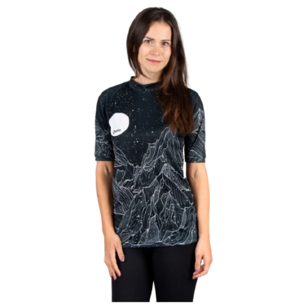 Camiseta funcional de mujer Drexiss All Diamond Beach Black Coolmax negro/blanco