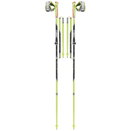 Bastones de carrera de senderos Leki Micro Trail Vario negro PalegreenBlackWhite
