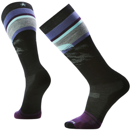 Calcetines de esquí Smartwool Snowboard Targeted Cushion Mountain Sunrise OTC negro/violeta BLACK