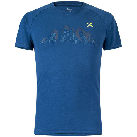 Camiseta de hombre Montura Summit T-Shirt azul Deep Blue/Verde Lime
