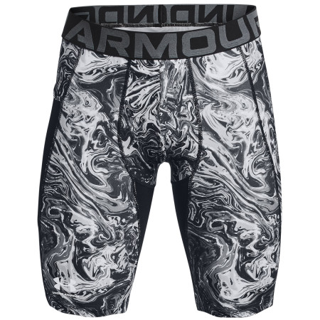Calzoncillos funcionales de hombre Under Armour HG Armour Print Long Sts gris Pitch Gray / / White