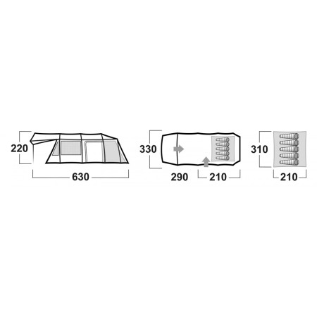 Tienda familiar Husky Caravan Dural 17