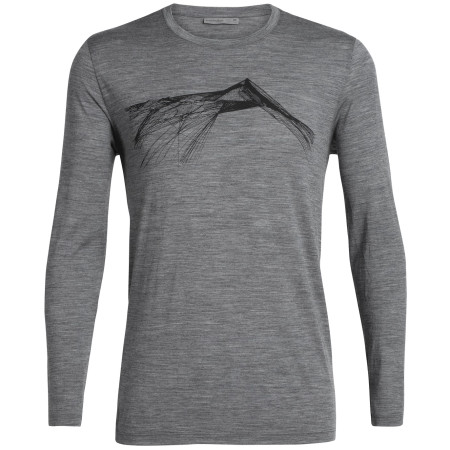 Camiseta de hombre Icebreaker Mens Tech Lite LS Crewe gris GritstoneHthr