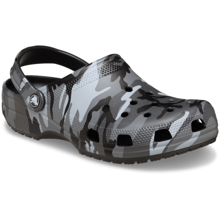 Pantuflas Crocs Classic Camouflage Clog negro/gris Black/Slate Grey