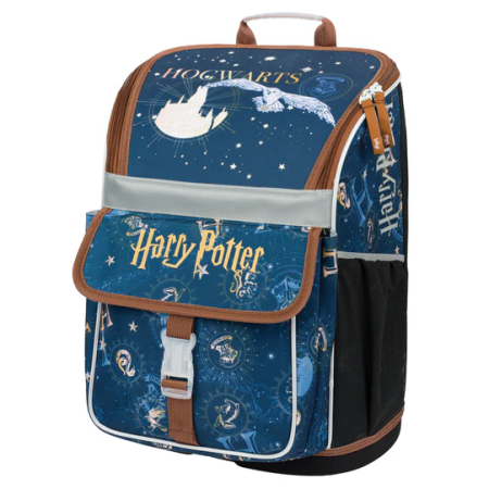 Mochila escolar para educación primaria Baagl Zippy marrón/azul Harry Potter Bradavice