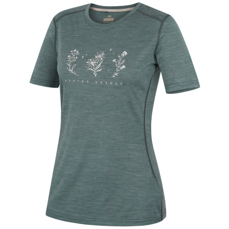 Camiseta de mujer MOOA Merino Lyolite Bloom 150 Short turquesa dusty teal