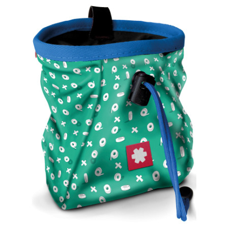 Saco de magnesio Ocún Lucky + pásek Ocún Chalk Bag Belt verde/azul TapeBlue