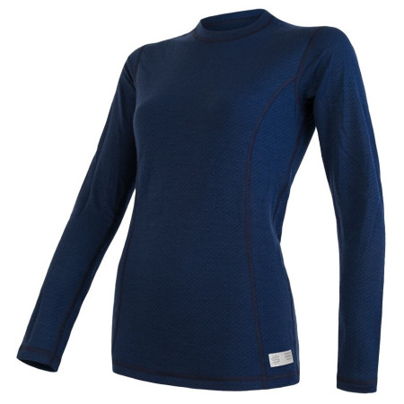 Camiseta funcional de manga larga para mujer Sensor Merino DF azul oscuro deep blue