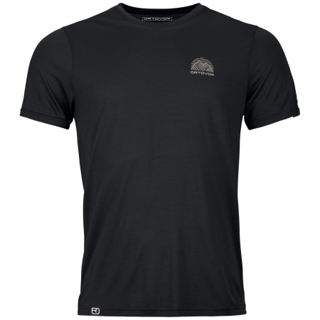 Camiseta funcional de hombre Ortovox 120 Cool Tec Mtn Stripe negro Black Raven