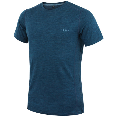 Camiseta de hombre MOOA MerinoSilk 160 short azul lagoon blue melange
