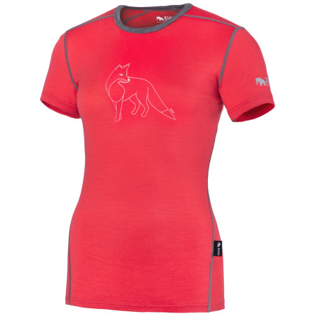 Camiseta de mujer Zulu Merino 160 Short Fox rojo/gris coral/grey