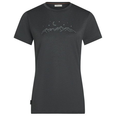 Camiseta de mujer Icebreaker Women Merino 150 Tech Lite SS Tee Sparkling Stars gris oscuro Obsidian