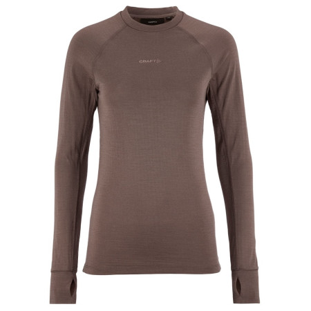 Camiseta funcional de mujer Craft Wool Comfort Rn LS W marrón Brown