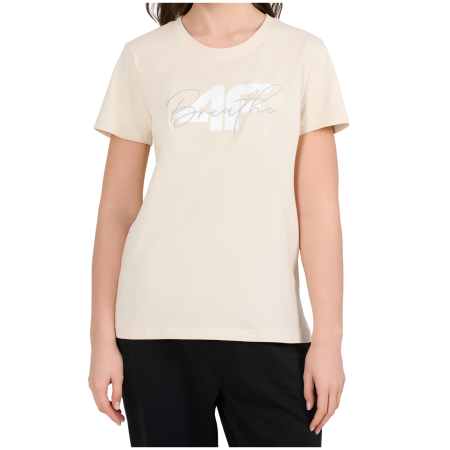 Camiseta de mujer 4F Tshirt F3488 beige Creme