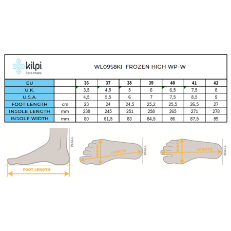 Botines invierno mujer Kilpi Frozen High Wp-W