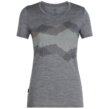 Camiseta de mujer Icebreaker Women`s Tech Lite Short Sleeve Low Crewe Cook Reflected gris GritstoneHthr