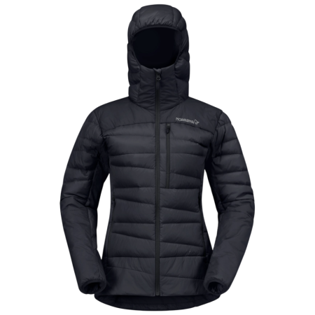 Chaqueta de plumón para mujer Norrona falketind down750 Zip Hood negro Caviar Black