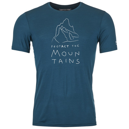 Camiseta funcional de hombre Ortovox 150 Cool Mtn Protector Ts M azul Petrol Blue