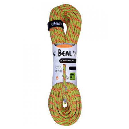 Cuerda de escalada Beal Booster III 9,7 mm (60 m) verde claro anis