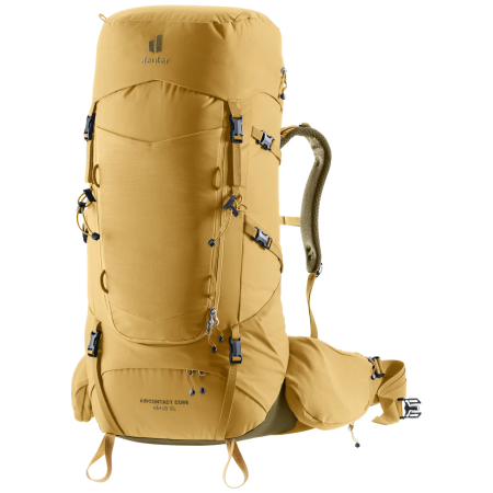 Mochila de senderismo para mujer Deuter Aircontact Core 45+10 SL marrón claro savanna-nori