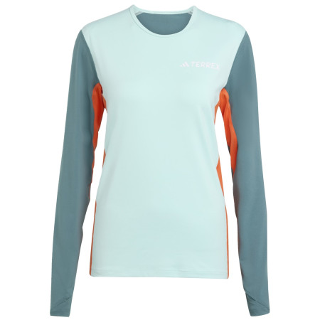 Camiseta funcional de mujer Adidas Multi Synt Ls W verde/naranja